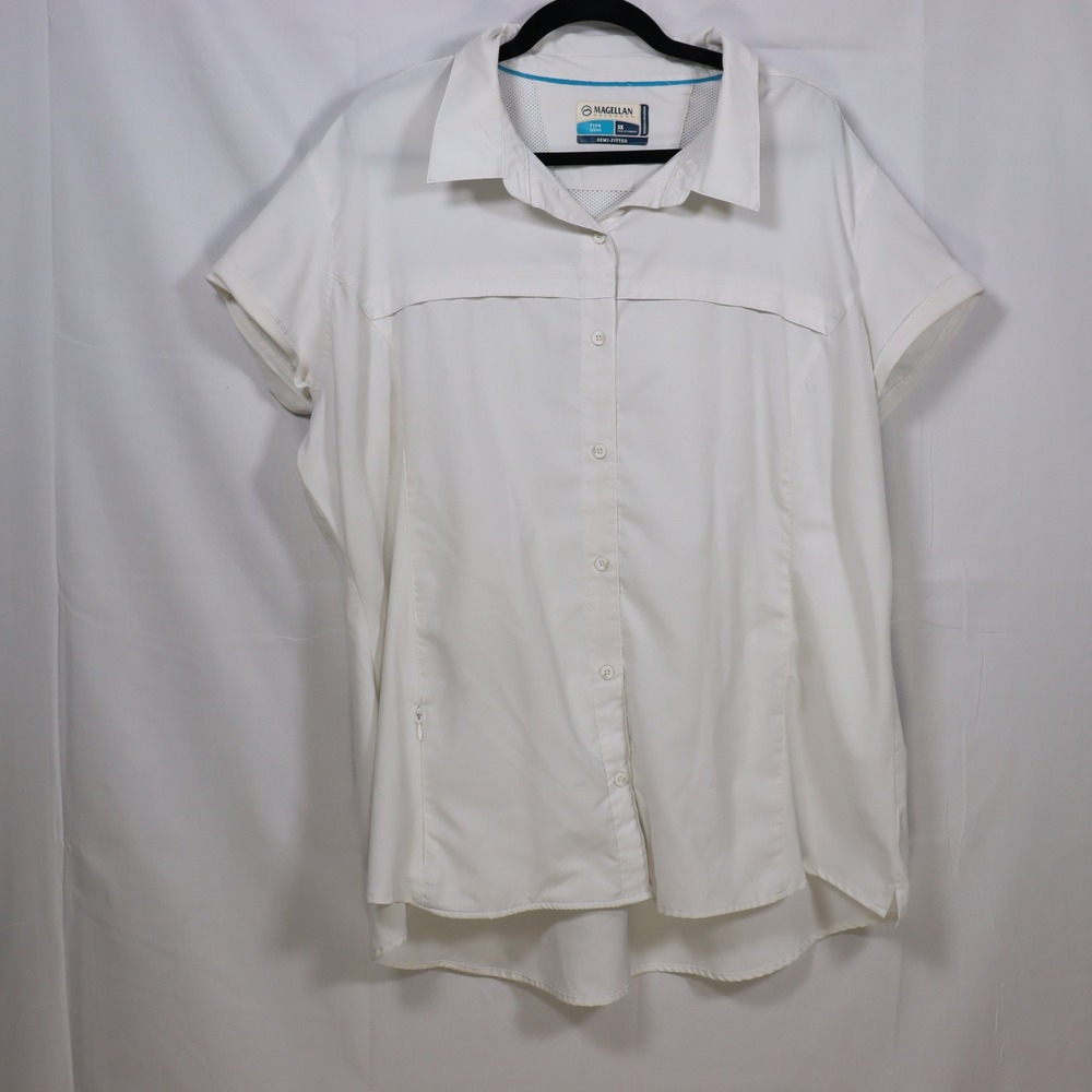 Magellan Fish Gear Shirt 3X White Womens Gorpcore Fishing